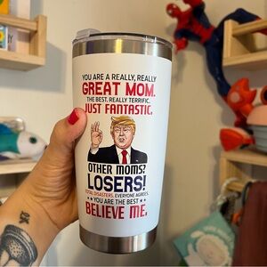 Mother’s Day Donald Trump White Stainless Steel Travel Tumbler Hot/Cold Mug